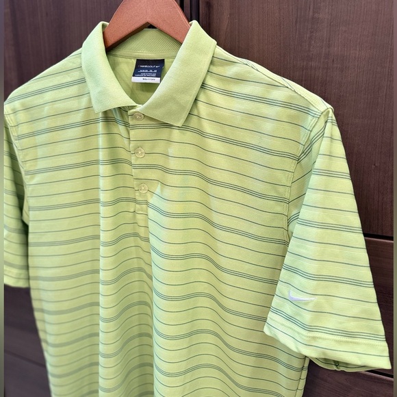 Nike Golf Boys’ Green Striped Polo Shirt Size XL - Picture 2 of 7